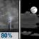 Sunday Night: Showers And Thunderstorms then Partly Cloudy