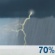 Thursday: Scattered rain showers before 9am, then a chance of showers and thunderstorms. Mostly cloudy. High near 75, with temperatures falling to around 70 in the afternoon. South wind around 15 mph. Chance of precipitation is 70%. New rainfall amounts between a tenth and quarter of an inch possible. Thursday: Chance Showers And Thunderstorms