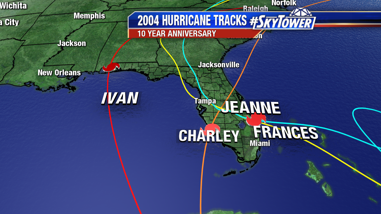 2004 Hurricane Tracks